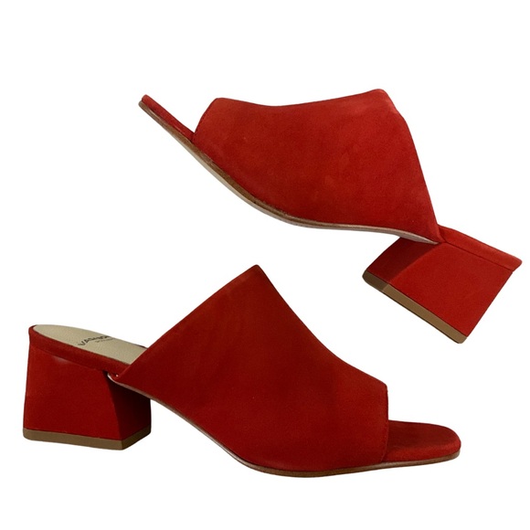 Vagabond Lena Tangerine Orange Suede Leather Slide Sandal, New in Box - Picture 2 of 8